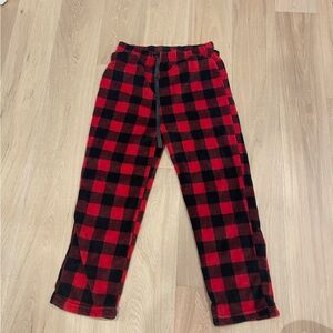 Red and black plaid pajama pants
